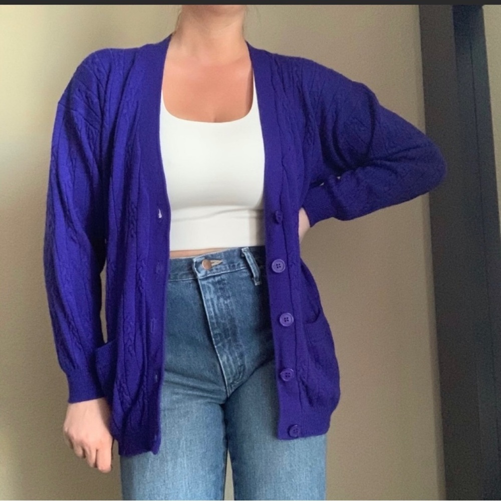 💕 90s Vintage The Limited Blue Cardigan